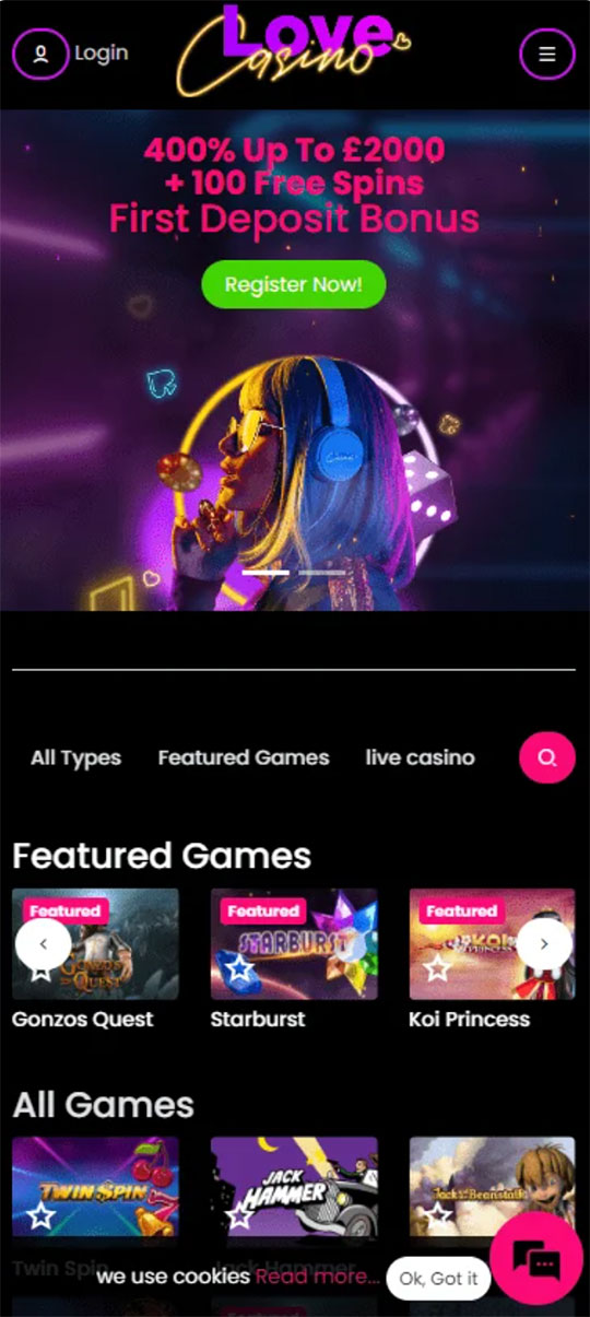 version mobile love casino